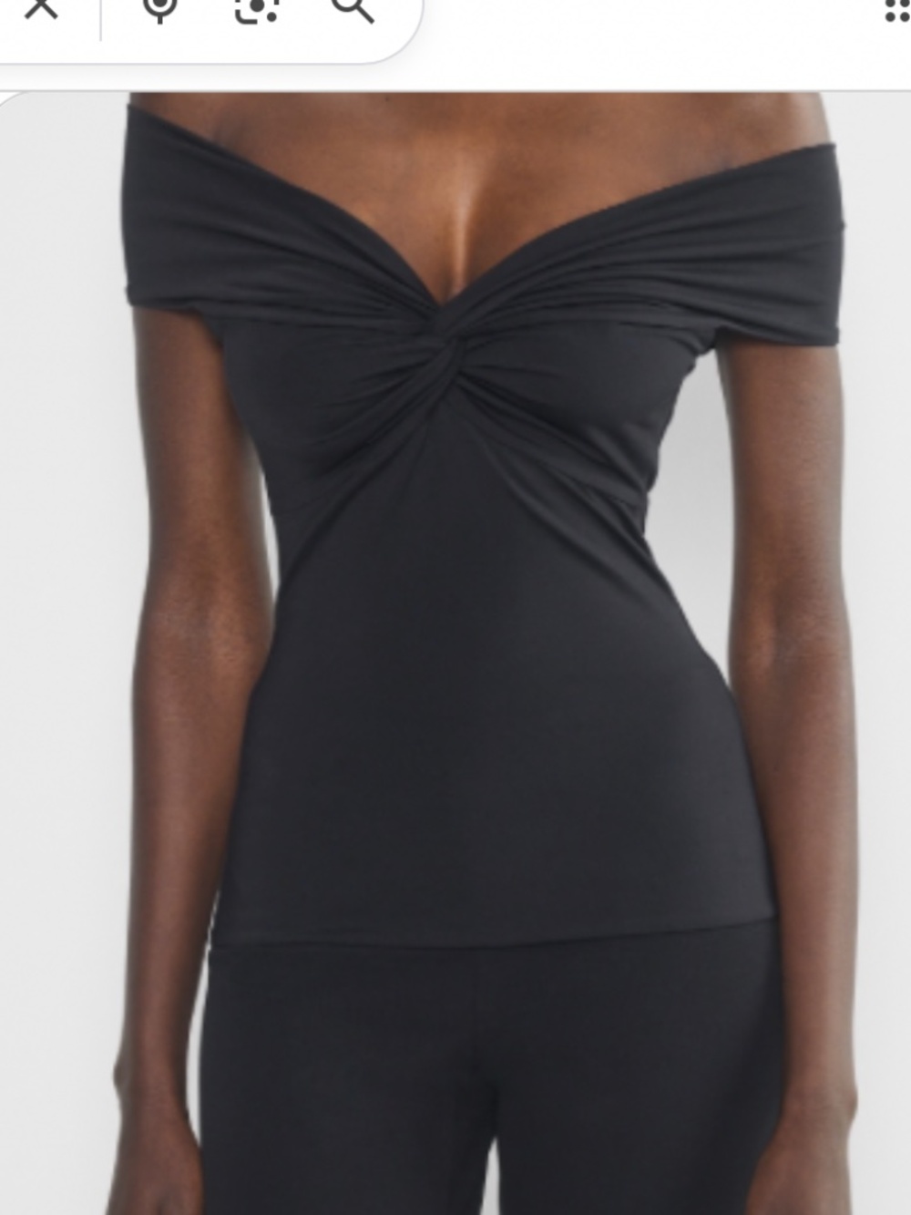 Aritzia Contour Twist Off-Shoulder Top Black Size M - Picture 2 of 6